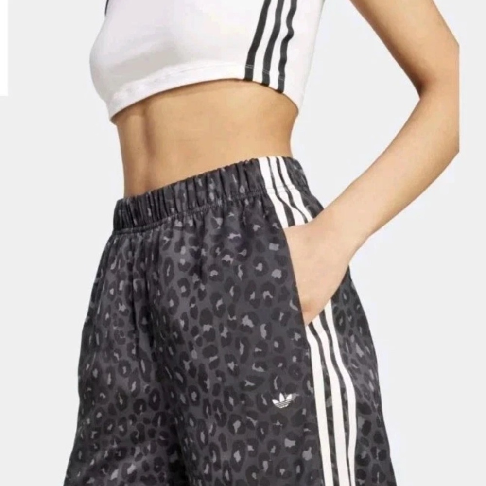 adidas Black Leopard Wide Leg Pants